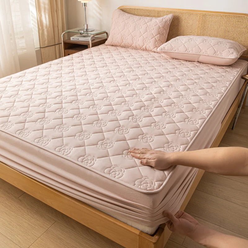 Funda protectora de colchón 100% impermeable, sábana bajera de algodón hipoalergénica, transpirable, suave, funda para almohadilla de cama de tela de aire 3D