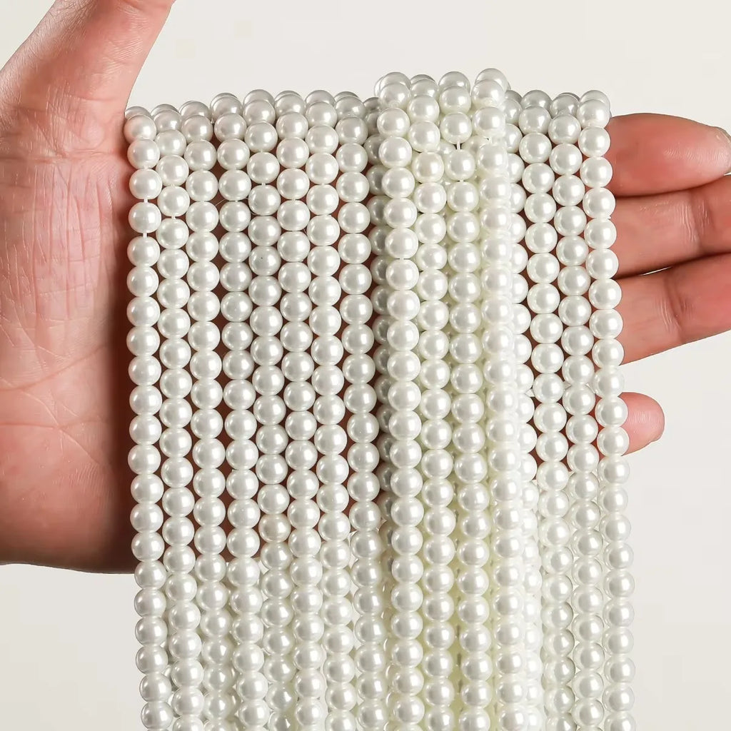 Cuentas de concha de nácar blanco Natural de 2, 3 y 4mm, cuentas redondas espaciadoras sueltas, cuentas pequeñas para fabricación de joyería, accesorio para collar y pulsera DIY