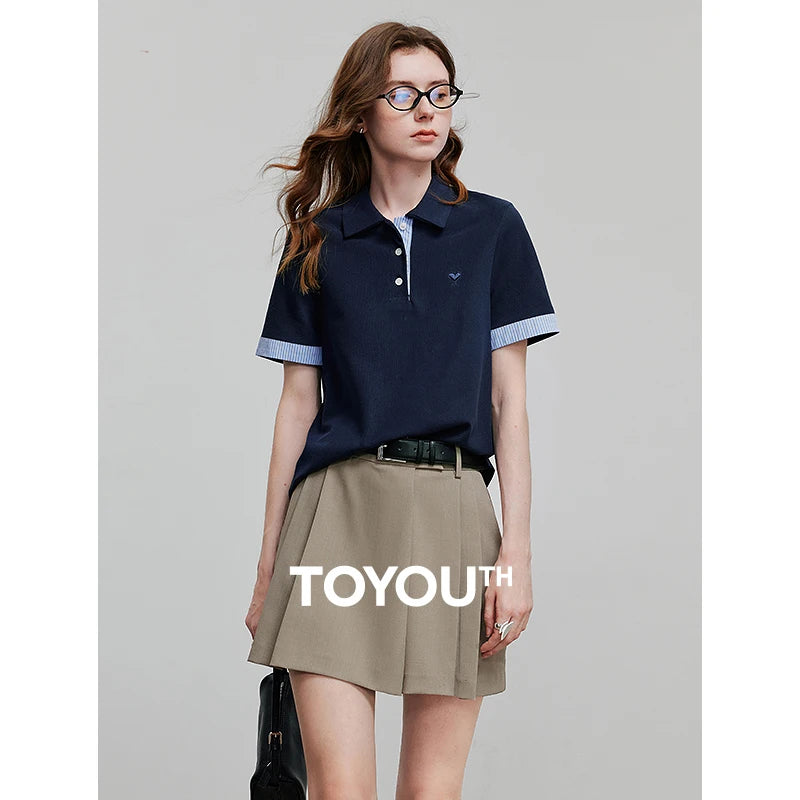 TOYOUTH Camiseta de manga corta para mujer, camisetas nuevas de primavera 2025 8521007