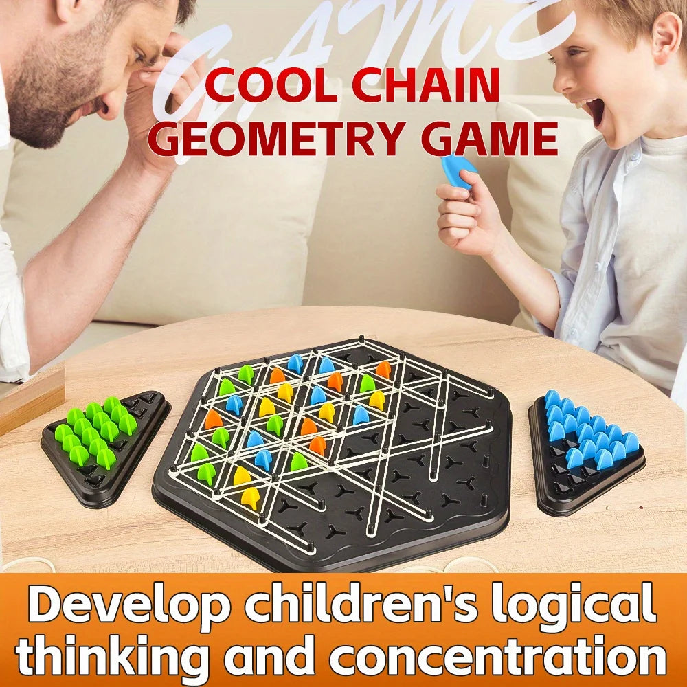 Juego de mesa triangular - Juego de banda de goma triangular para todas las edades Juego de viaje divertido familiar interactivo para padres e hijos