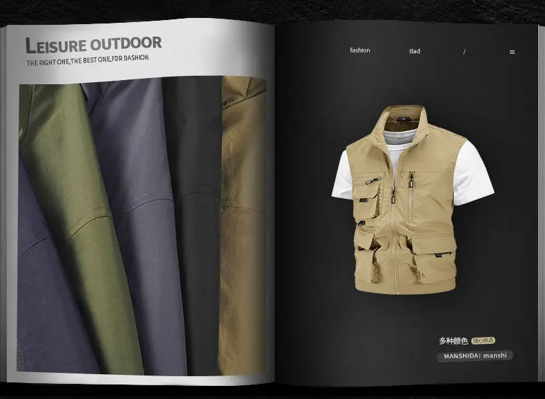 Chaqueta de caza para acampar, chaleco de trabajo para hombre, cortavientos táctico, talla grande, Golf, sin mangas, pesca, abrigo impermeable, chaleco de verano