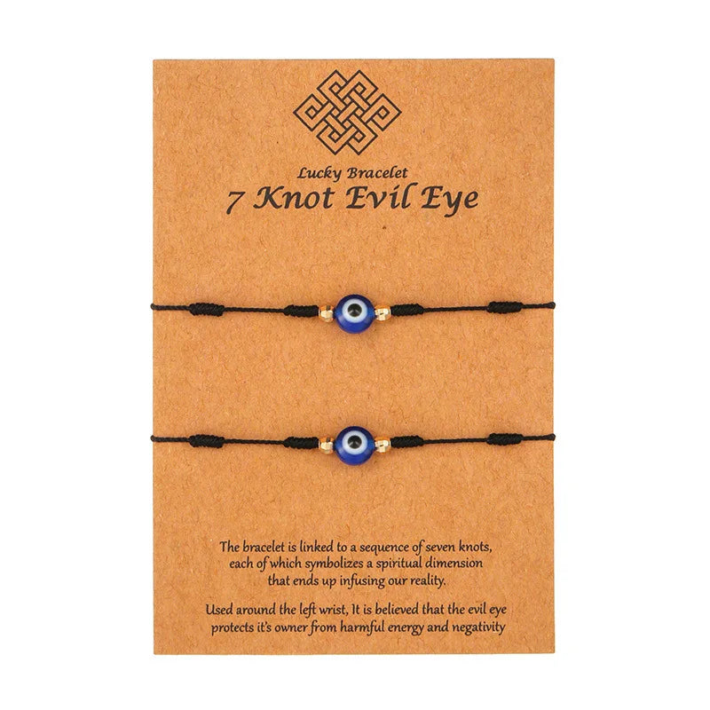 Pulsera de pareja para mujer, cadena de cuerda trenzada hecha a mano, corazón de madre e hija, pulseras con dijes, regalo de joyería de hermana de la amistad de la suerte