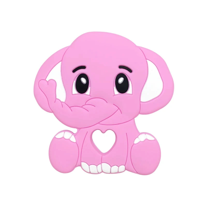 1pca-mordedor de silicona con forma de elefante para bebé, cuentas para roedores, juguetes para la dentición, productos masticables con forma de Animal para bebé, regalo de lactancia