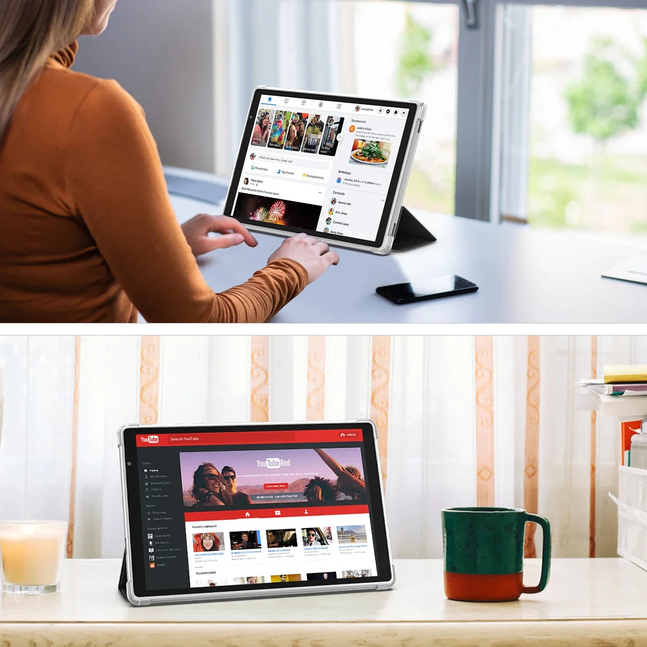 Tablet Android 14 de 10 pulgadas, procesador de cuatro núcleos, 4 (2+2) GB de RAM + 32 GB de ROM, memoria ampliable de 1 TB, batería de gran capacidad de 6000 mAh