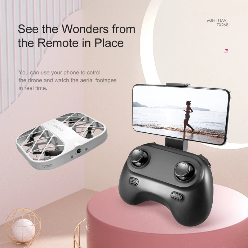 JJRC H107 Dron RC con 2 baterías RC Dron 8K 4K Quadcopter con cámara control remoto Drone juguetes de Navidad regalo para niños chico