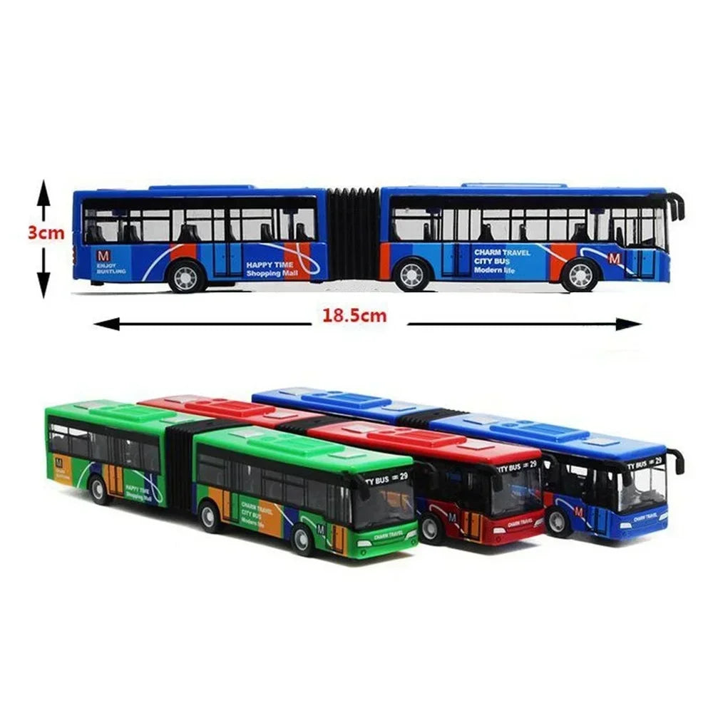 Modelo de autobús urbano de aleación 1:64, vehículos City Express Bus, autobuses dobles, vehículos fundidos a presión, juguetes, coche divertido extraíble, regalos para niños