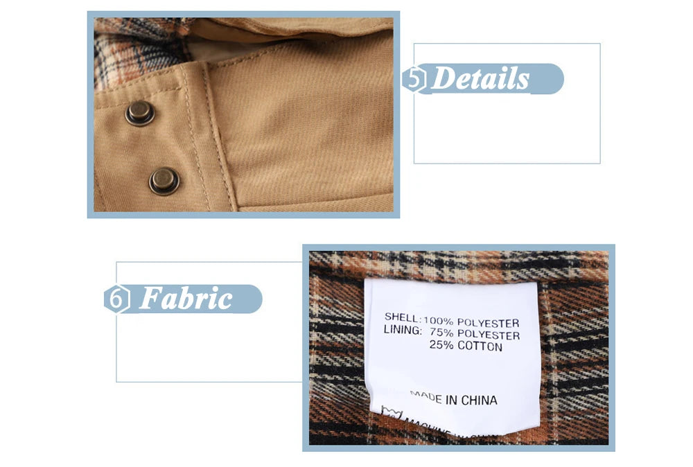 Primavera otoño hombres camisa de franela a cuadros chaqueta Casual hombres Retro solapa algodón camisas cálidas hombres chaqueta cortavientos táctica ropa
