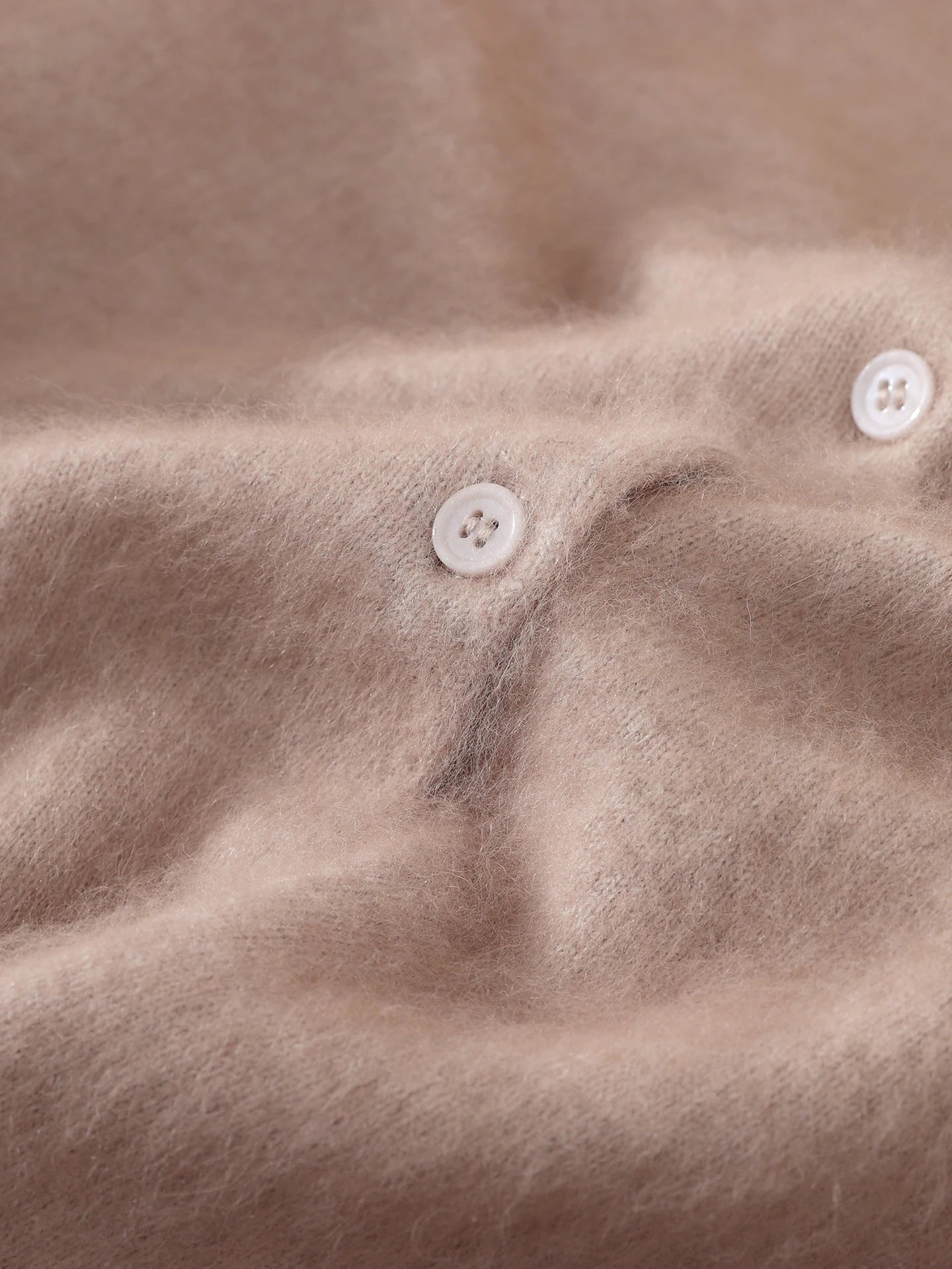 Otoño Invierno mujer 100% suéter de cachemira de visón puro con cuello Peter Pan y botones Preppy coreano Casual tejido de Color sólido