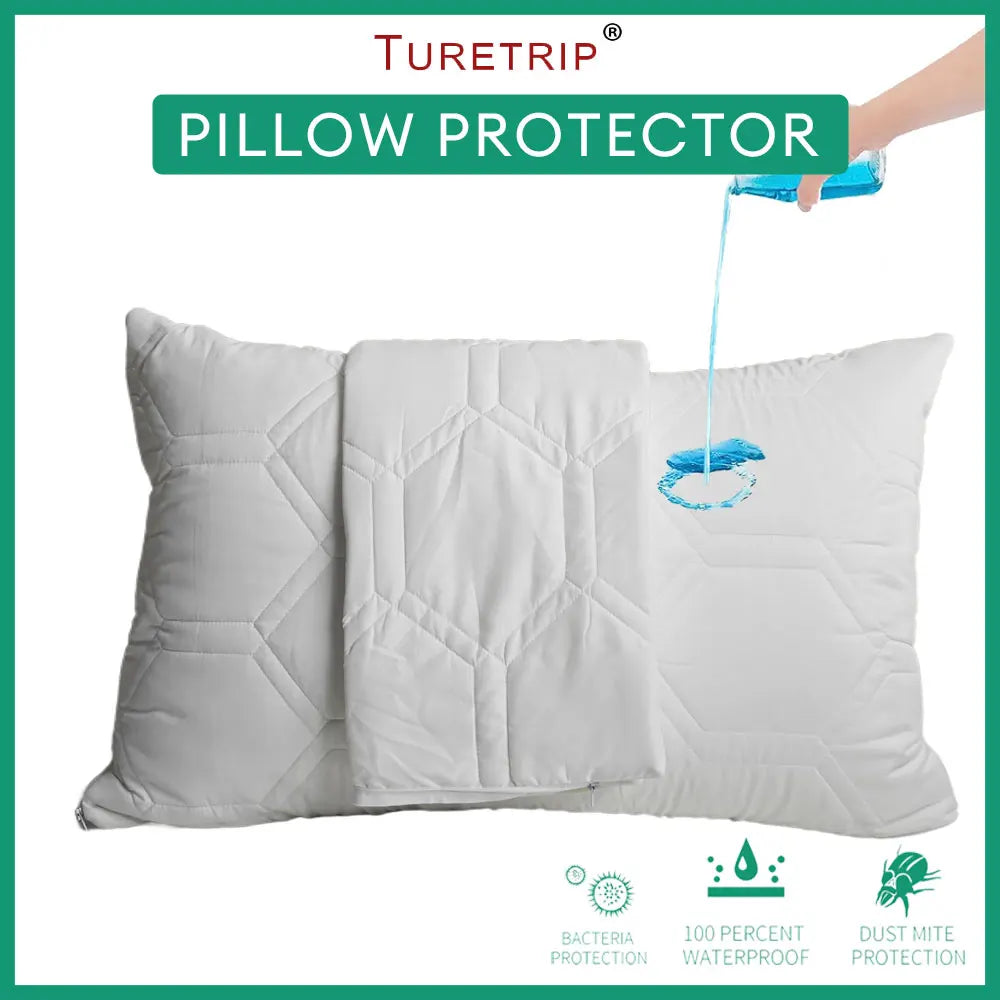 Funda de almohada gruesa con cremallera, Protector de almohada impermeable, funda de almohada de cama suave y transpirable