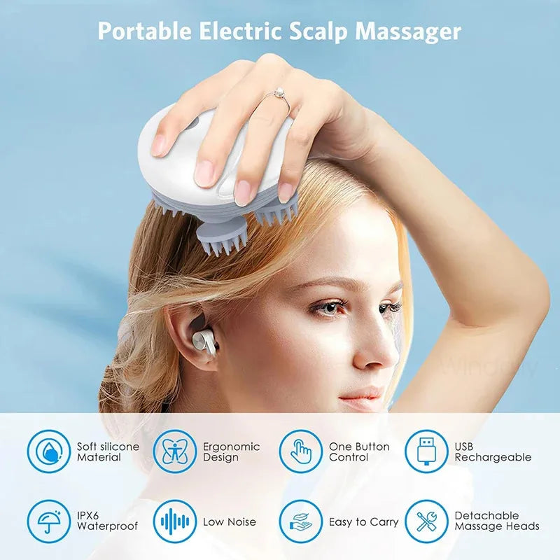 Masajeador eléctrico de cabeza para cuero cabelludo, dispositivo vibratorio para amasar, cuidado de la salud, hombro, cuello, pierna, brazo, masaje de tejido profundo, masajeador para mascotas y gatos