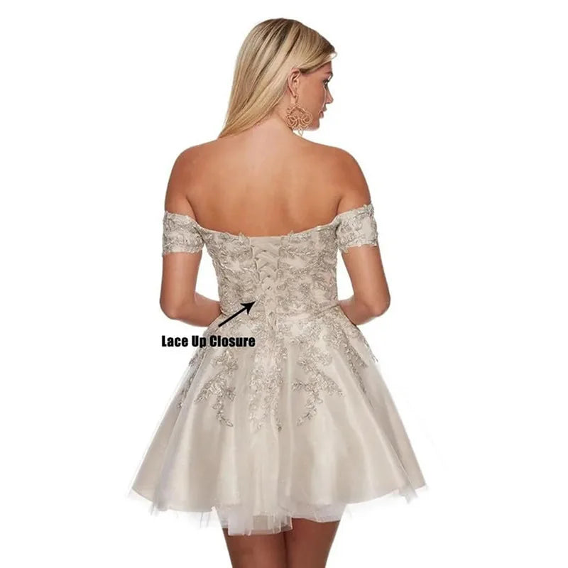 Vestido de Fiesta Corto para Mujer, Elegante, 2025, Encaje Negro, Ajustado, Vestido de Noche, Talla Grande, Quinceañera