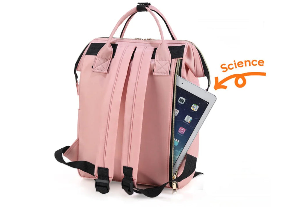 Mochila multifuncional con nombre bordado para madre e hijo, bolso portátil de gran capacidad para viaje al aire libre con múltiples compartimentos