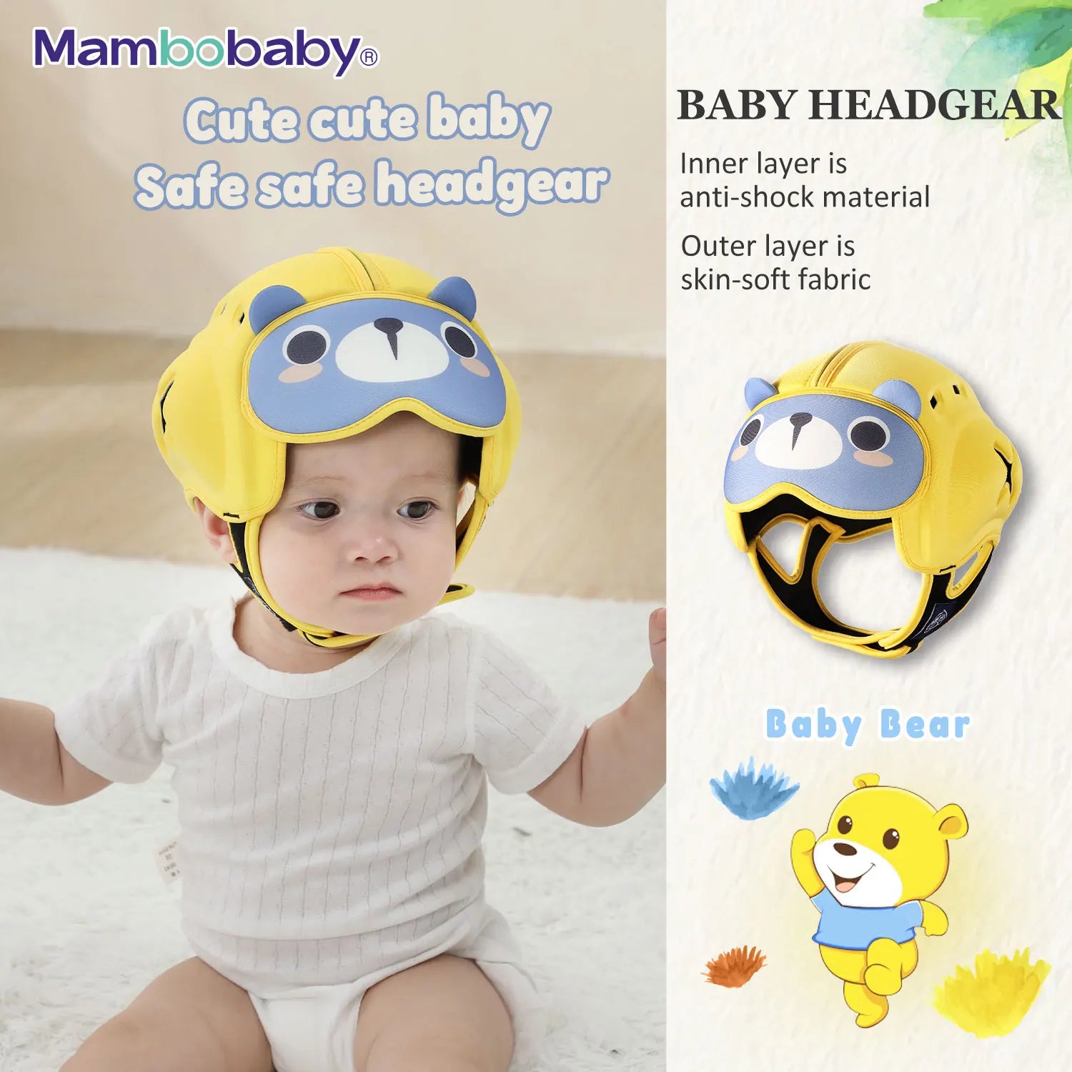 Mambobaby-casco antigolpes seguro para bebé, Protector de cabeza para niños pequeños, para aprender a gatear, caminar, evitar lesiones de golpes y caídas