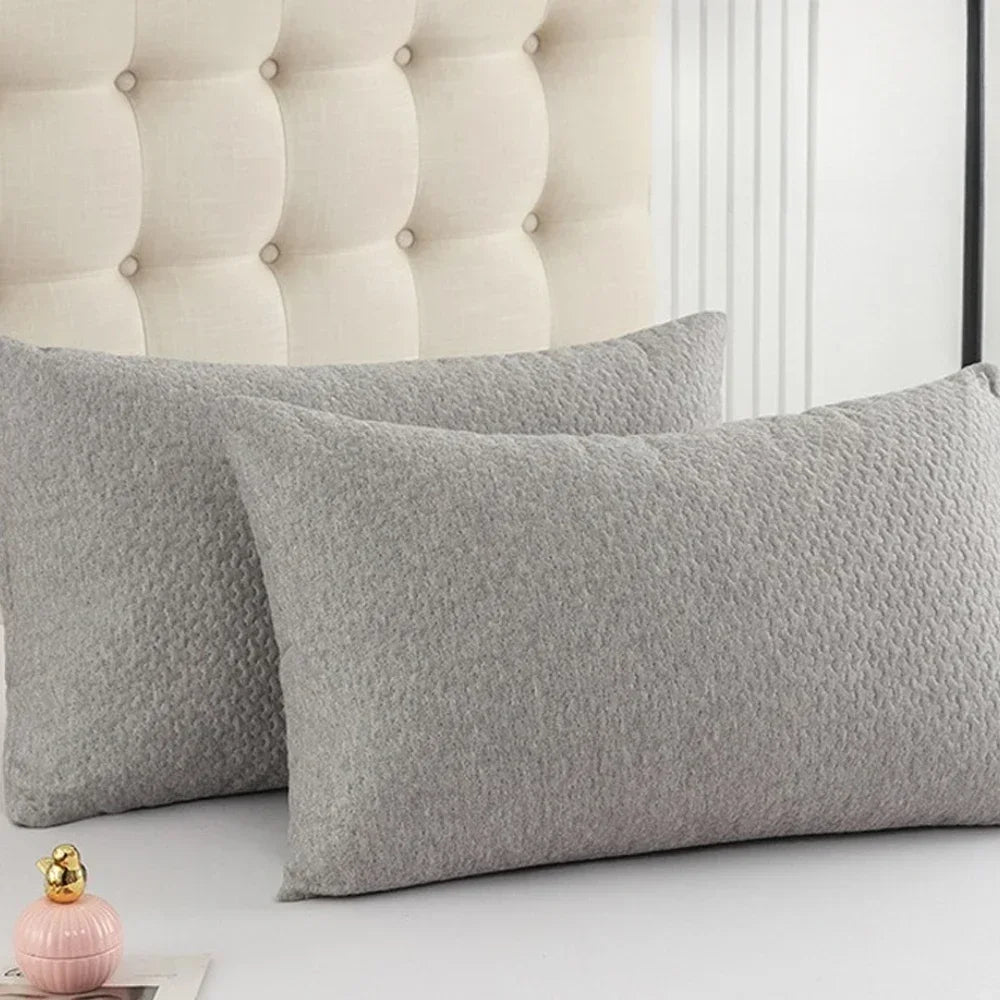 Funda de almohada de fibra de bambú, capa de aire de fibra sándwich con almohada impermeable de algodón, funda protectora para el hogar, lavable a máquina