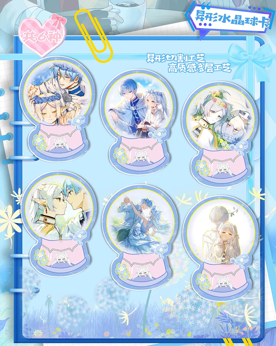 Frieren: Tarjeta de colección de Anime Beyond Journey's End, hermosa y exquisita tarjetas de personajes de raíz de billete láser, juguetes de mesa familiares