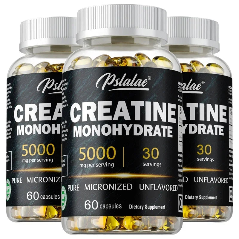 Monohidrato de creatina: aumenta la fuerza muscular, promueve el crecimiento muscular, mejora el rendimiento atlético, vegetariano, sin gluten