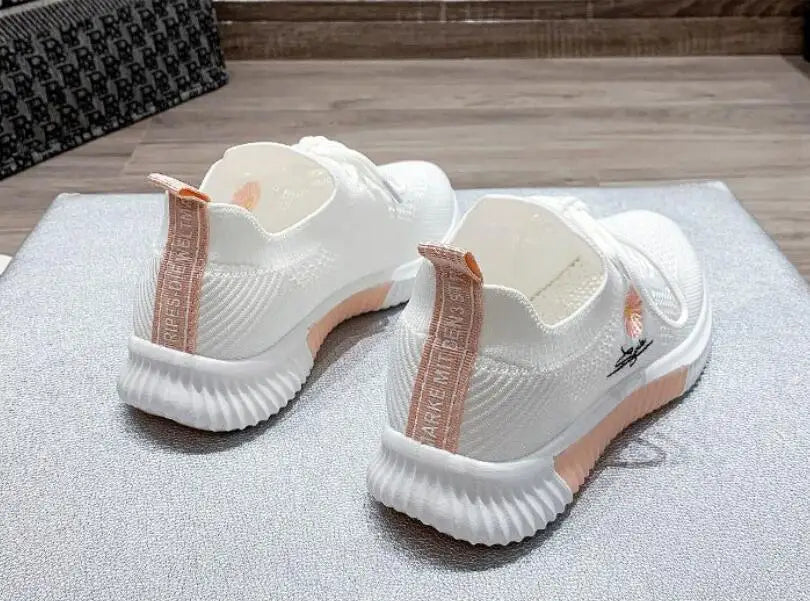 Zapatos deportivos para mujer, zapatillas deportivas informales, cómodas y elegantes, planas, bajas, bonitas, blancas, moda de éxito, tenis para mujer, verano 2025