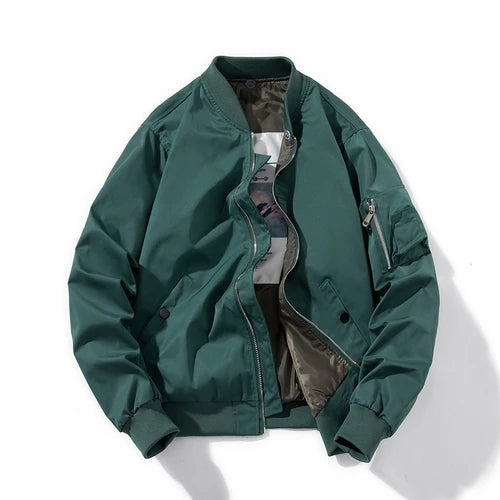 Chaqueta Bomber para hombre y mujer, chaqueta de piloto lisa de otoño e invierno, abrigo de béisbol con capucha Vintage a la moda, cortavientos informal, rojo, rosa, Borgoña