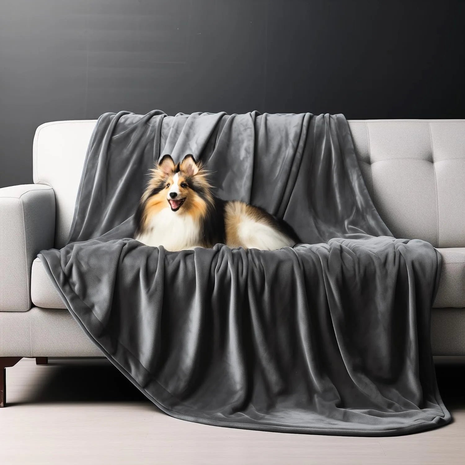 Manta impermeable de franela de doble cara para parejas, cama y mascotas |   Cubrecama cómodo y a prueba de fugas