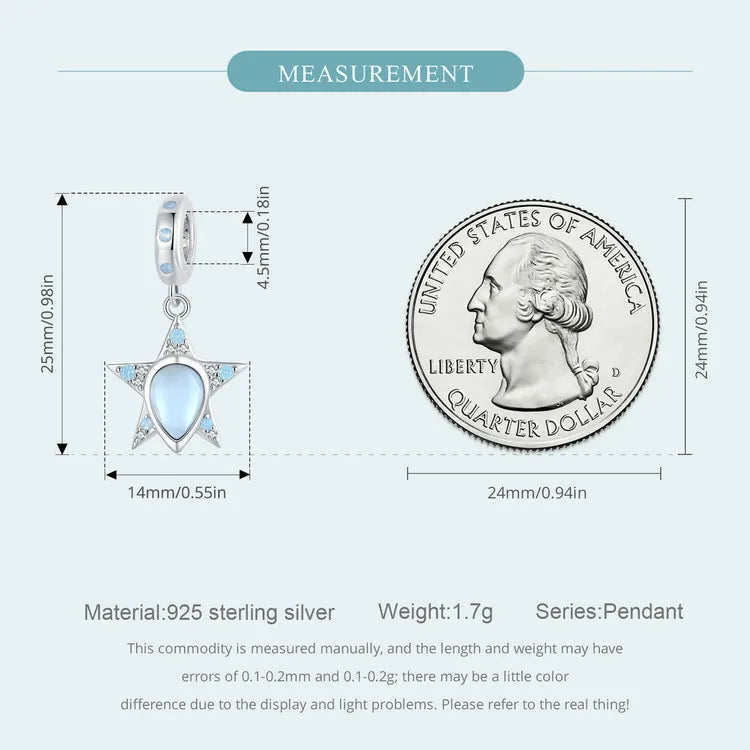 WOSTU-Colgante de estrella de dragón volador esmaltado de Plata de Ley 925, colgante de corazón, amor, supermomo, compatible con pulsera DIY, regalo para el día de la madre