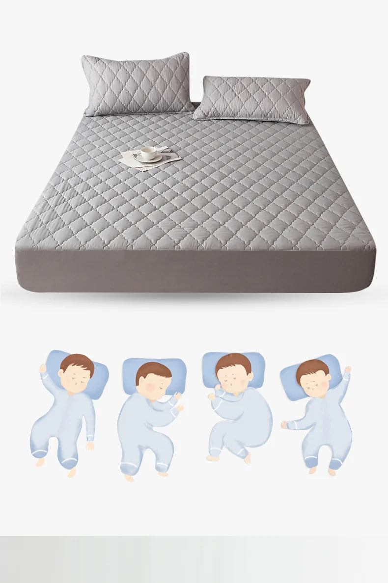 Funda de almohada impermeable acolchada de algodón cepillado, juego de una sola pieza/2 piezas, funda de almohada suave y transpirable para dormitorio y cama