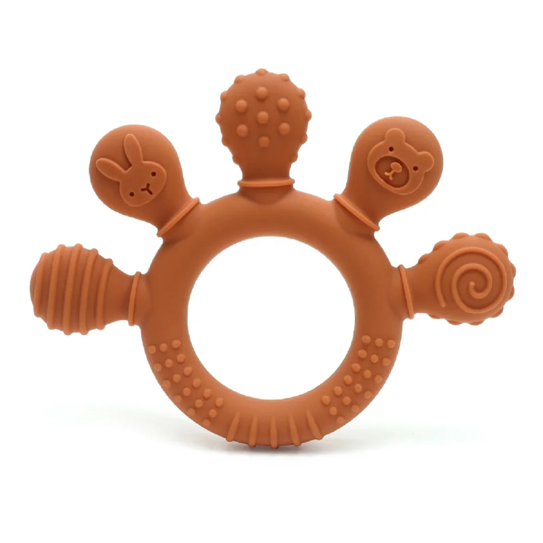 Erduo-mordedor de silicona para bebé, juguetes para la dentición y la ansiedad, 0 a 12 meses, cuentas para masticar, chupete sensorial para aliviar las encías
