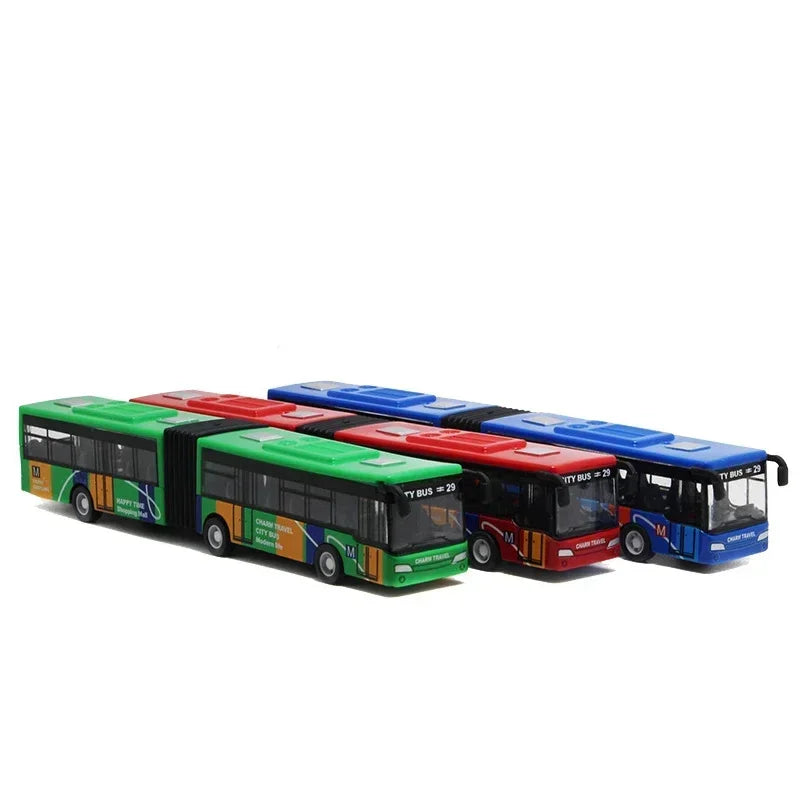 Modelo de autobús urbano de aleación 1:64, vehículos City Express Bus, autobuses dobles, vehículos fundidos a presión, juguetes, coche divertido extraíble, regalos para niños
