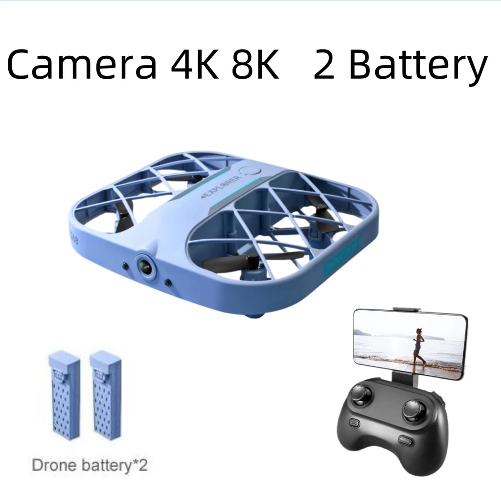 JJRC H107 Dron RC con 2 baterías RC Dron 8K 4K Quadcopter con cámara control remoto Drone juguetes de Navidad regalo para niños chico