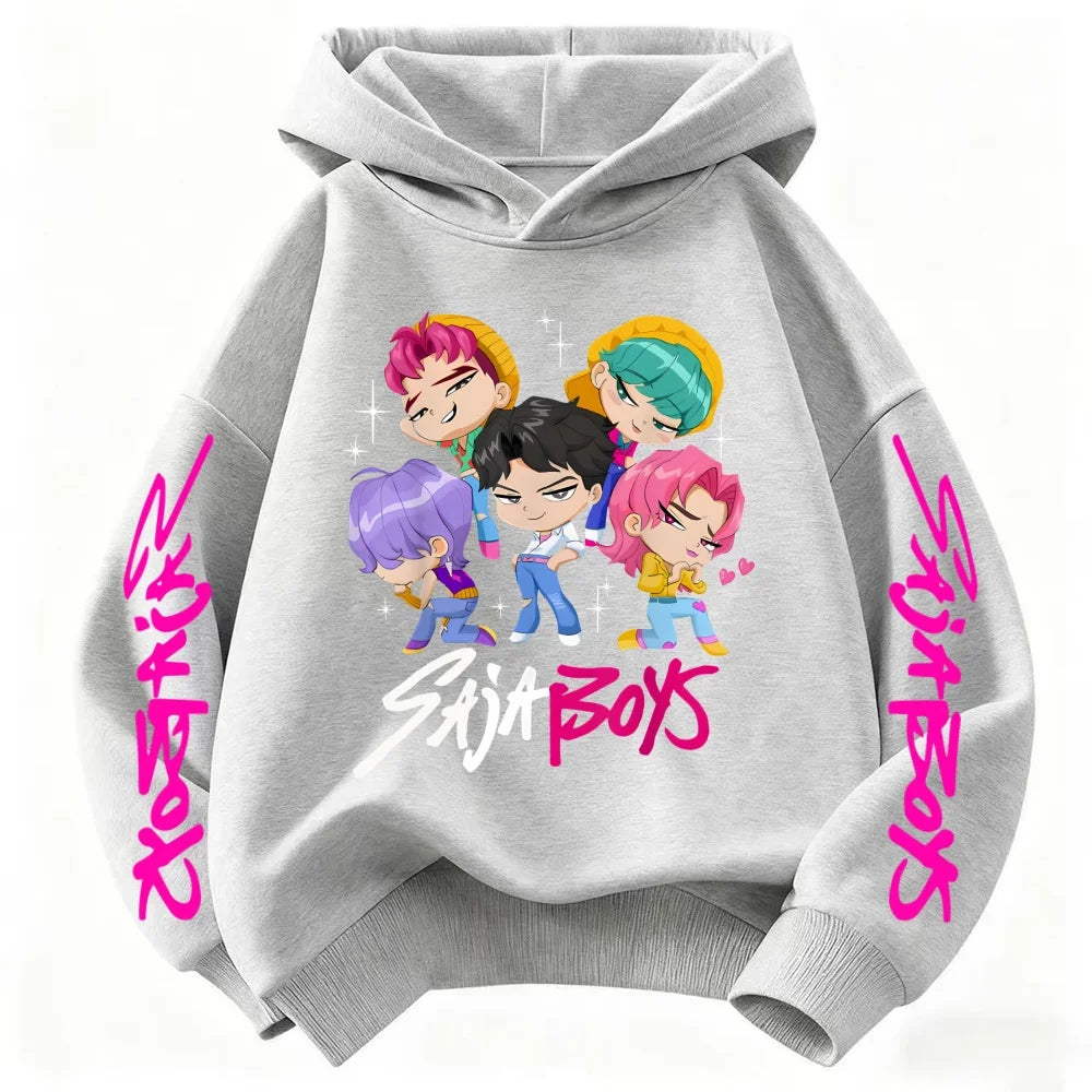 Gran Oferta 2026, Sudadera con Capucha KPop Devil Hunter para Niños y Niñas, Estampado Moderno, Deportiva, Cálida para Otoño/Invierno