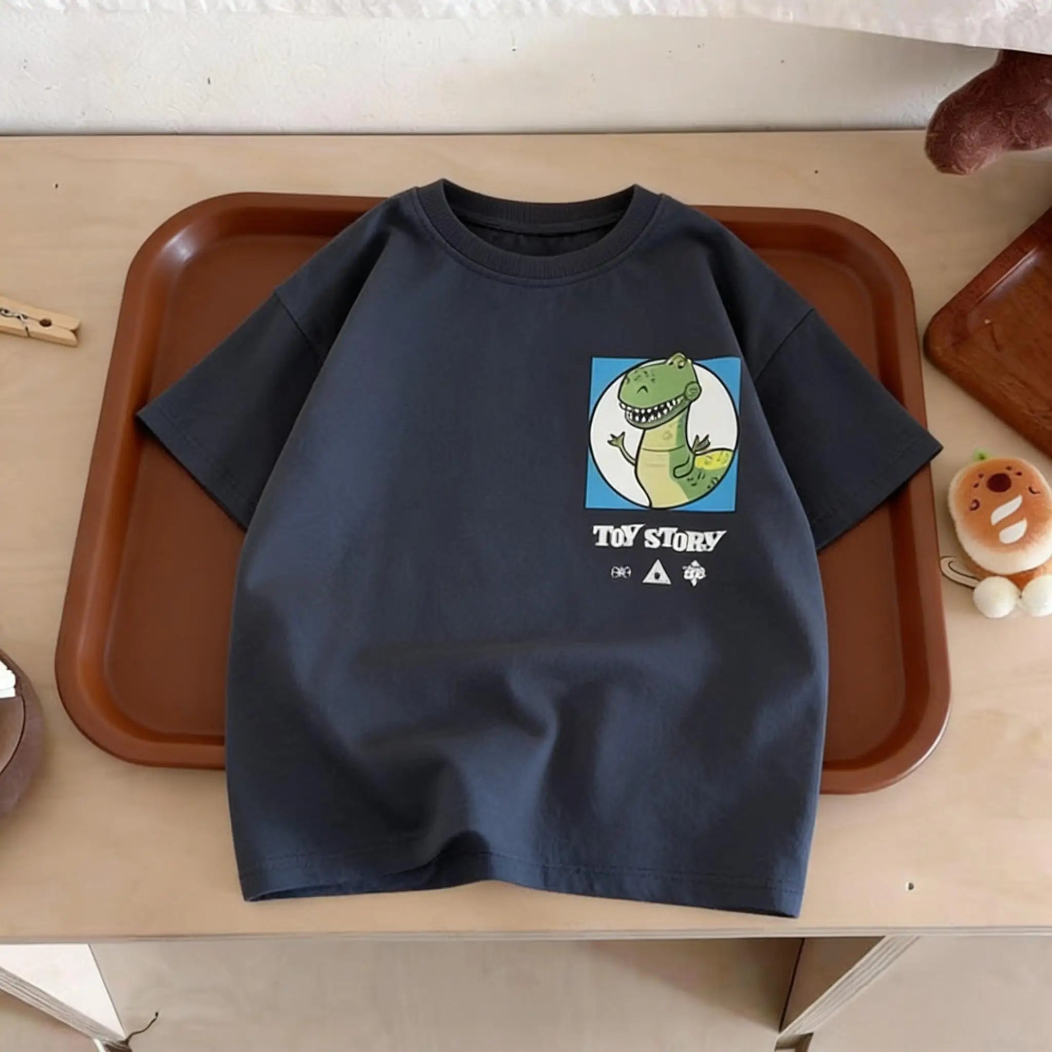 Ropa de verano con estampado de coches de dibujos animados para niños, camisetas de manga corta, ropa para niños, camiseta con cuello redondo, camisetas de disfraz para niños