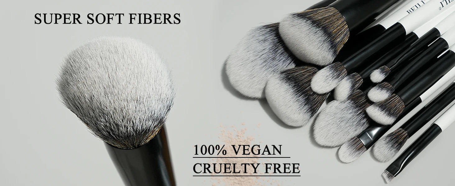 BEILI-Juego de brochas de maquillaje de doble punta, profesional, 12 Uds., contorno vegano, base en polvo, bronceador de cejas, Kit de cosméticos