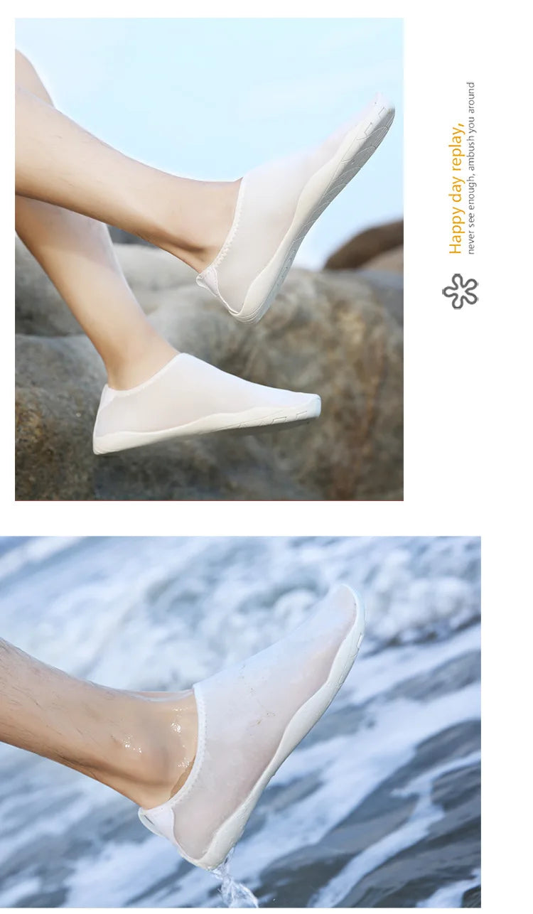Zapatos acuáticos Unisex para parejas, zapatos de natación antideslizantes de suela blanda acolchados para exteriores, zapatos de playa de secado rápido para esnórquel, zapatos de Fitness