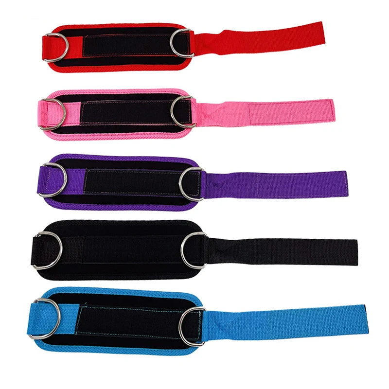 Correas de tobillo ajustables para fitness con anillo en D, soporte para entrenamientos de fuerza de piernas en gimnasio, polea con hebilla, protector deportivo de seguridad para abductores.