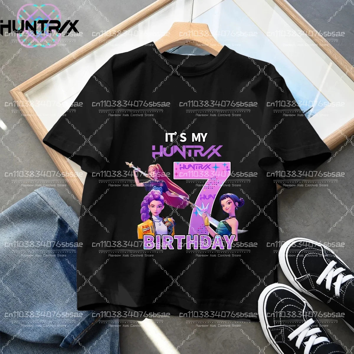 Camiseta Kpop Demon Hunters Number, Tops Kawaii Rumy para cumpleaños, ropa de fiesta para niñas, camiseta de verano de manga corta de algodón, ropa para niños, Boutique