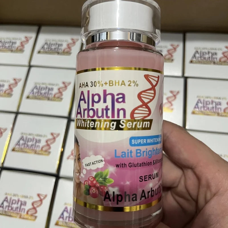 120ml SUPER AHA 30%+BHA2% Alpha Arbutin X 3 Suero facial Iluminador de leche con glutatión y vitamina C Crema