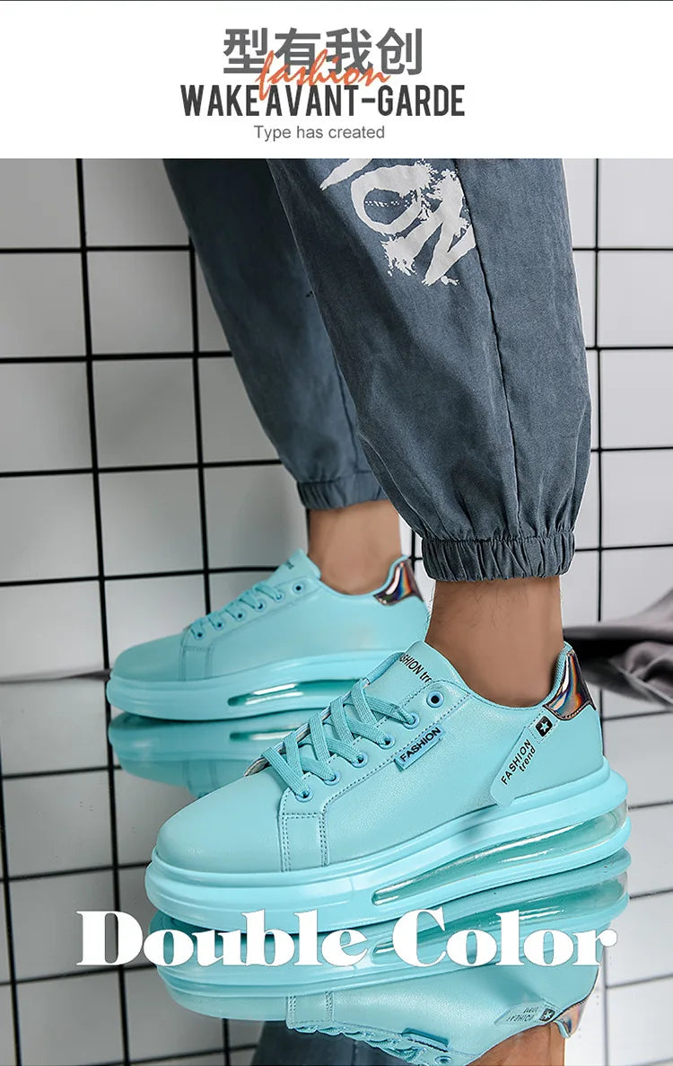 Zapatillas de deporte con plataforma para hombre, zapatos informales, nuevos zapatos suaves y cómodos de cuero Pu, zapatos planos de marca de tendencia, zapatos informales para hombre, Tenis nuevos