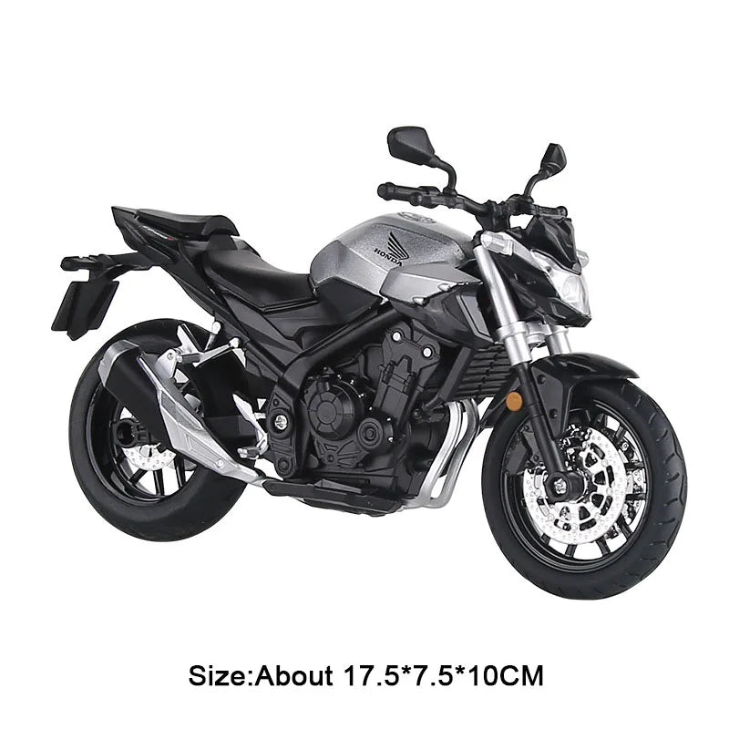 1:12 Honda CB650 CB400F juguetes de coches de aleación fundida modelos dirección de la rueda delantera de la motocicleta con vehículos ligeros de sonido coleccionar adornos