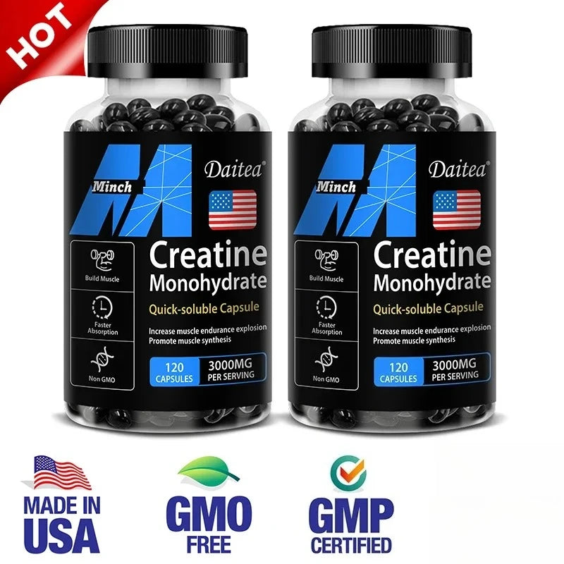 Monohidrato de creatina: 3.000 mg por servicio, creación de preentrenamiento para ayudar a desarrollar los músculos, mejorar la energía y el rendimiento
