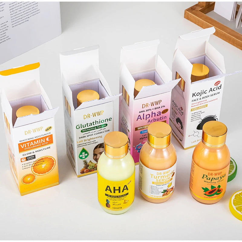 Esencia de 125 ml con Arbutina/Cúrcuma/Vitamina C para una Piel Radiante, Hidratante y Reafirmante, Esencia Líquida con AHA/Papaya/Glutatión/Ácido Kójico