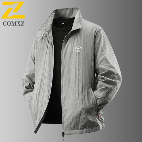 2025 Chaqueta de protección solar de verano para hombre, ultraligera, fina, agradable a la piel, transpirable, a prueba de rayos UV, abrigo protector solar de seda helada para pesca