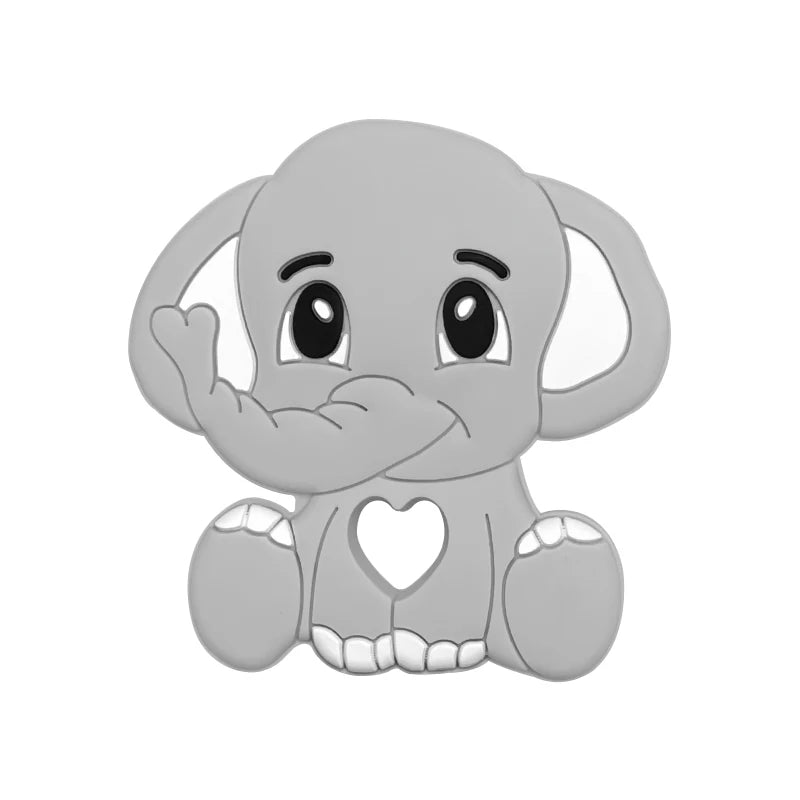 1pca-mordedor de silicona con forma de elefante para bebé, cuentas para roedores, juguetes para la dentición, productos masticables con forma de Animal para bebé, regalo de lactancia