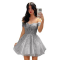 Vestido de Fiesta Corto para Mujer, Elegante, 2025, Encaje Negro, Ajustado, Vestido de Noche, Talla Grande, Quinceañera