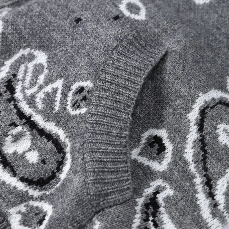 Cárdigan Vintage de punto Jacquard con cuello levantado para mujer, suéter holgado con bolsillos de manga larga y cremallera, prendas de punto suaves para primavera 2026