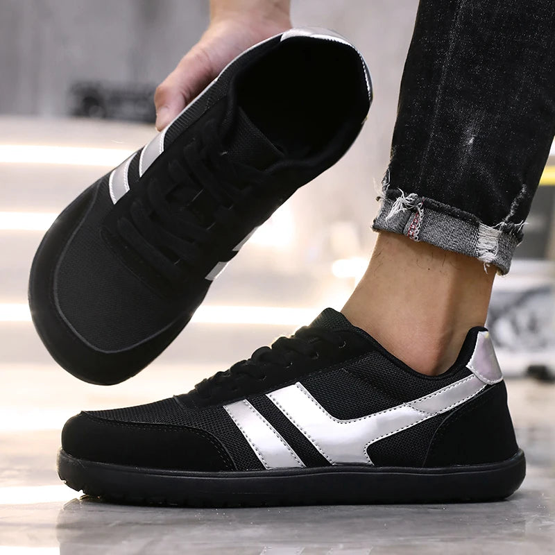 Tenis De Hombre con punta ancha, zapatos descalzos, minimalistas, transpirables, cómodos, para caminar al aire libre, deportivos, informales, azules, 2025