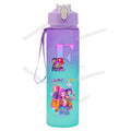 Botellas de agua con gradiente KPop Demon Hunters de 750 ml, vasos con pajita con letras de la A a la Z de Movie Girl, botella portátil de alta capacidad para exteriores