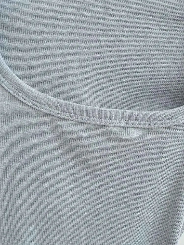 Top corto de alta elasticidad con cuello cuadrado para mujer, top sexy de manga corta, jersey ajustado, camisa básica de verano