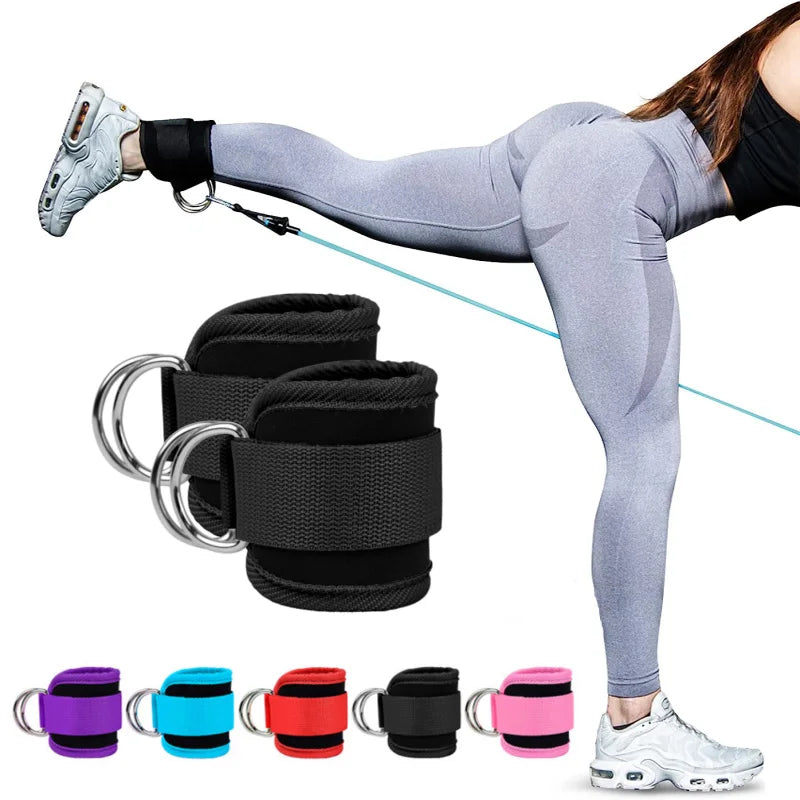Correas de tobillo ajustables para fitness con anillo en D, soporte para entrenamientos de fuerza de piernas en gimnasio, polea con hebilla, protector deportivo de seguridad para abductores.