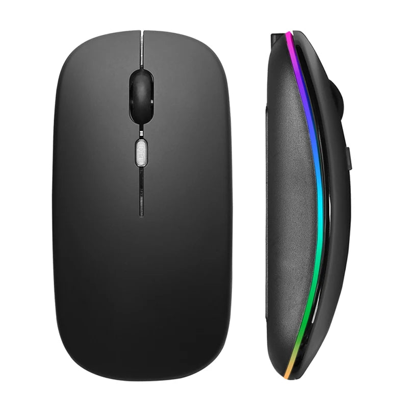 Ratón inalámbrico de 2,4 GHz, recargable por Bluetooth, silencioso, ergonómico, para juegos, con retroiluminación USB, ratón de 1600DPI para PC y portátiles