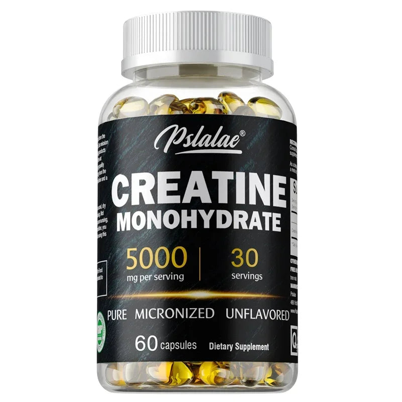 Monohidrato de creatina: aumenta la fuerza muscular, promueve el crecimiento muscular, mejora el rendimiento atlético, vegetariano, sin gluten