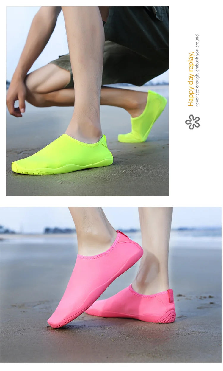 Zapatos acuáticos Unisex para parejas, zapatos de natación antideslizantes de suela blanda acolchados para exteriores, zapatos de playa de secado rápido para esnórquel, zapatos de Fitness